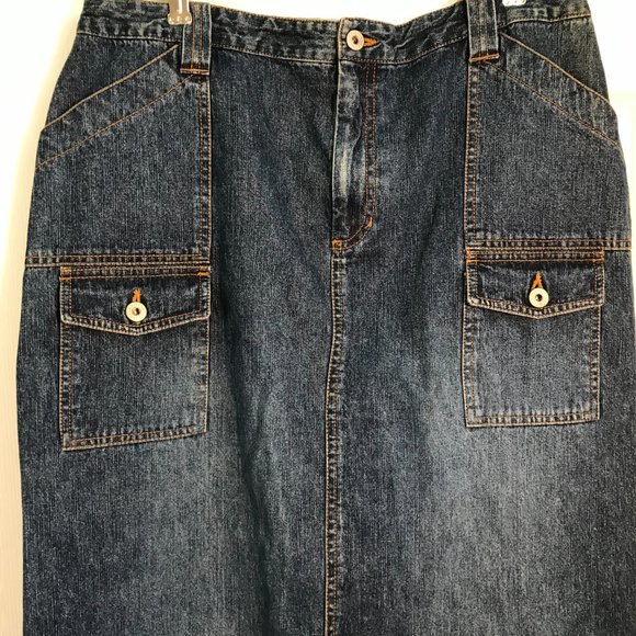 CAROLINA BLUE LONG SKIRT SZ 14 WAIST 34 X 35'' LONG FRONT SPLIT 14 1/2'' - Picture 2 of 5